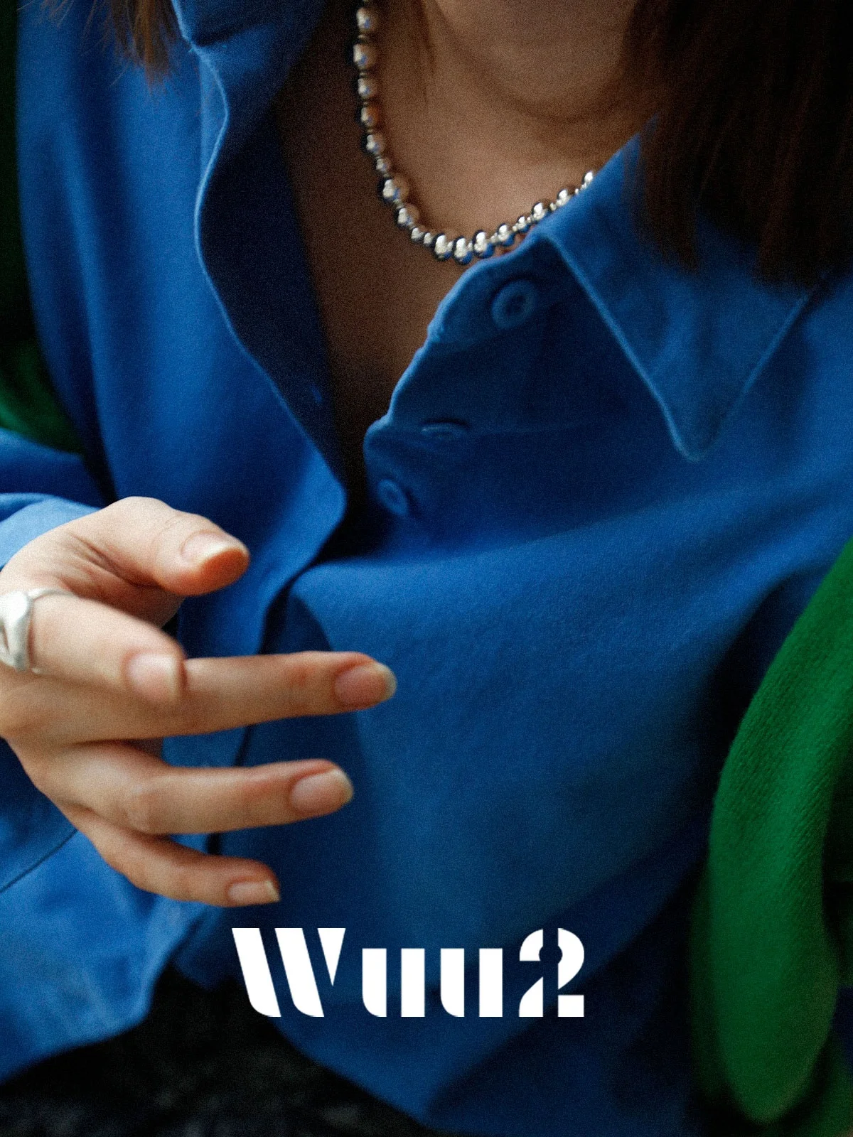 

Wuu2 Lapland Thiened Blue irt Long Sve Asymmetric Design Women's Inner Wear Top Layered Sle Vintage Loose Fit