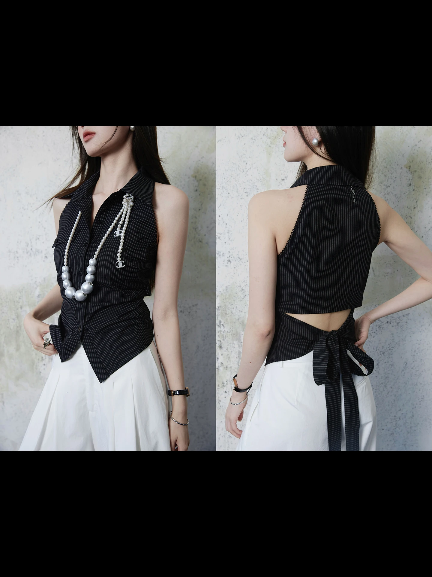 

Женский летний топ-жилет Slimming Bal Strapl с французским поясом и завязками на талии, с полосатым узором, Svel