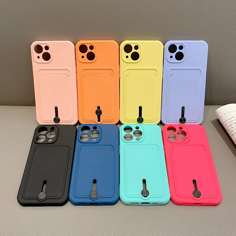 Flüssiges Silikon Slide Wallet Kartenhalter Slot Case für iPhone Air 13 11 12 14 15 Plus 16 17 Pro Max Objektivschutzhülle Coque – Detail 1