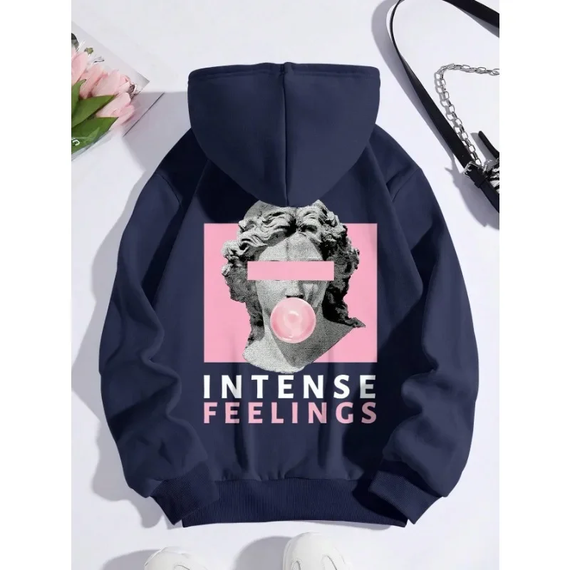 

Sculpture Intense Feelings Printing Women Hoodies Casual Sports Tide Hoody Fleece Warm Comfortable Hooded Fashion Street Clothes