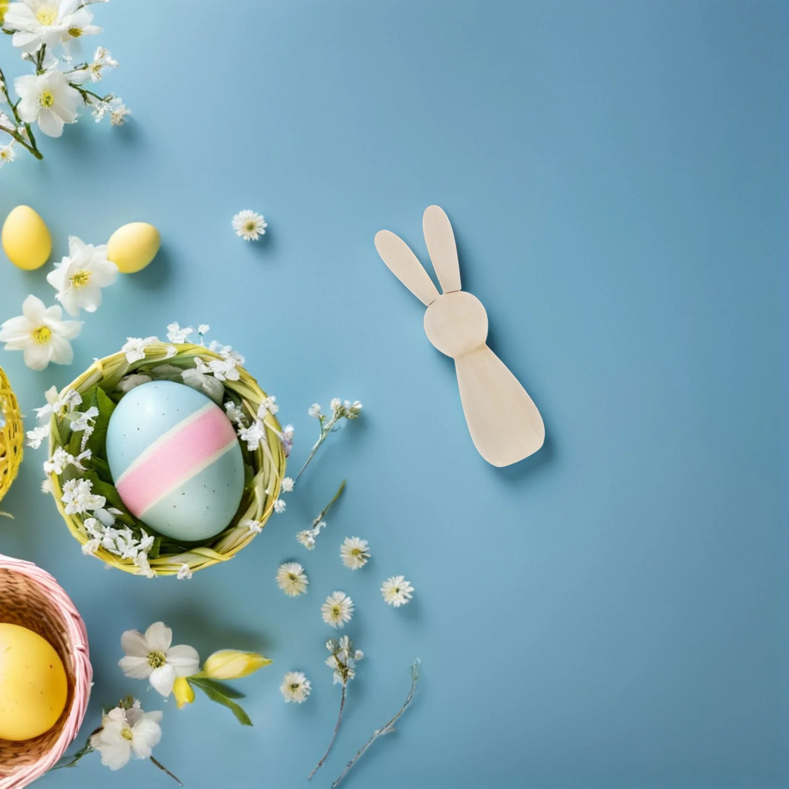 20개 블랭크 우드 토끼 모양 DIY 공예 어린이 페인팅 재미있는 부활절 장식 러스틱 내추럴 피그 피규어 가족 상호작용용