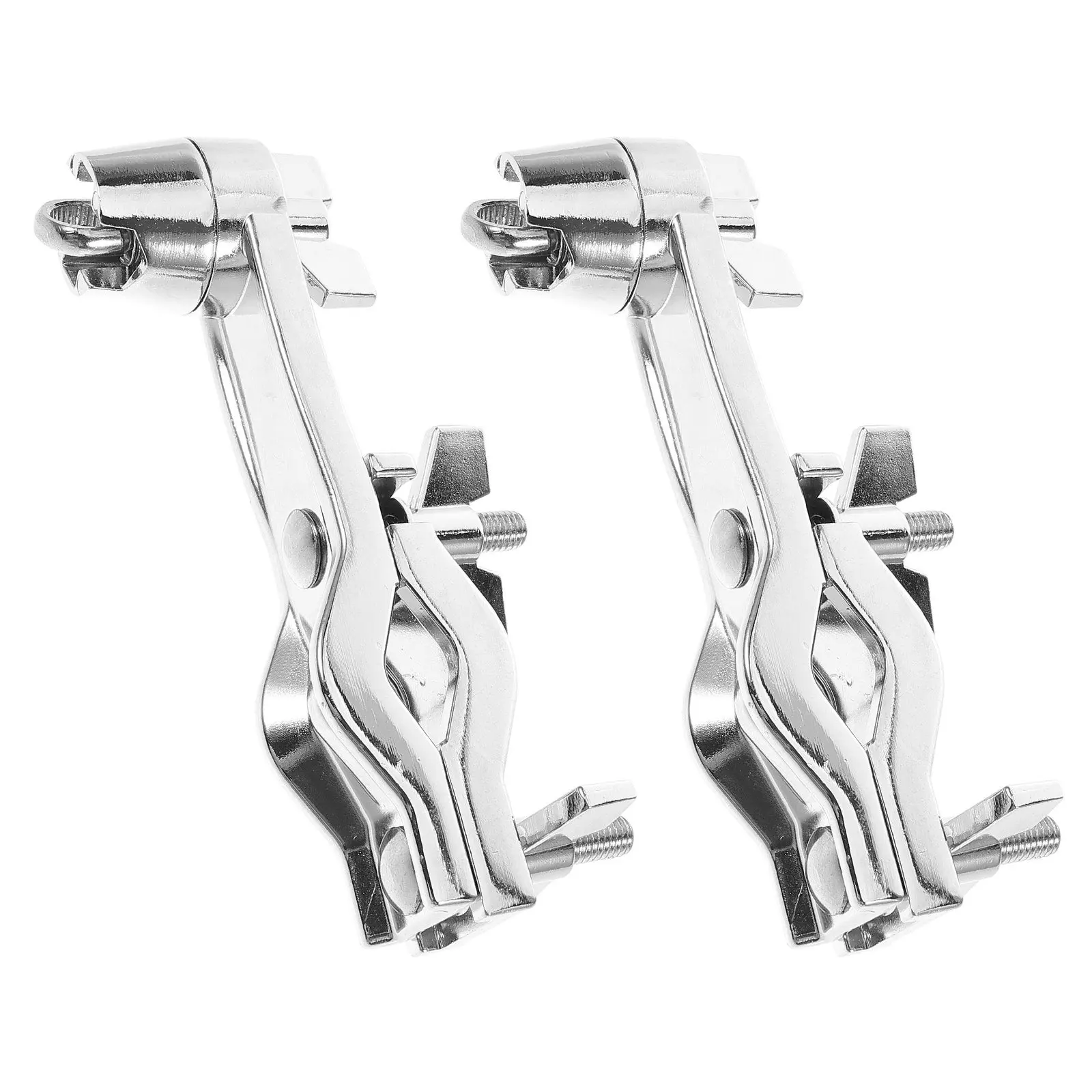 2Pcs Jazz Drum Rack Extension Secure Clamp Bass Drum Hoop Mount Cowbell Clip Multi-Accessory Stand Percussion Hardware