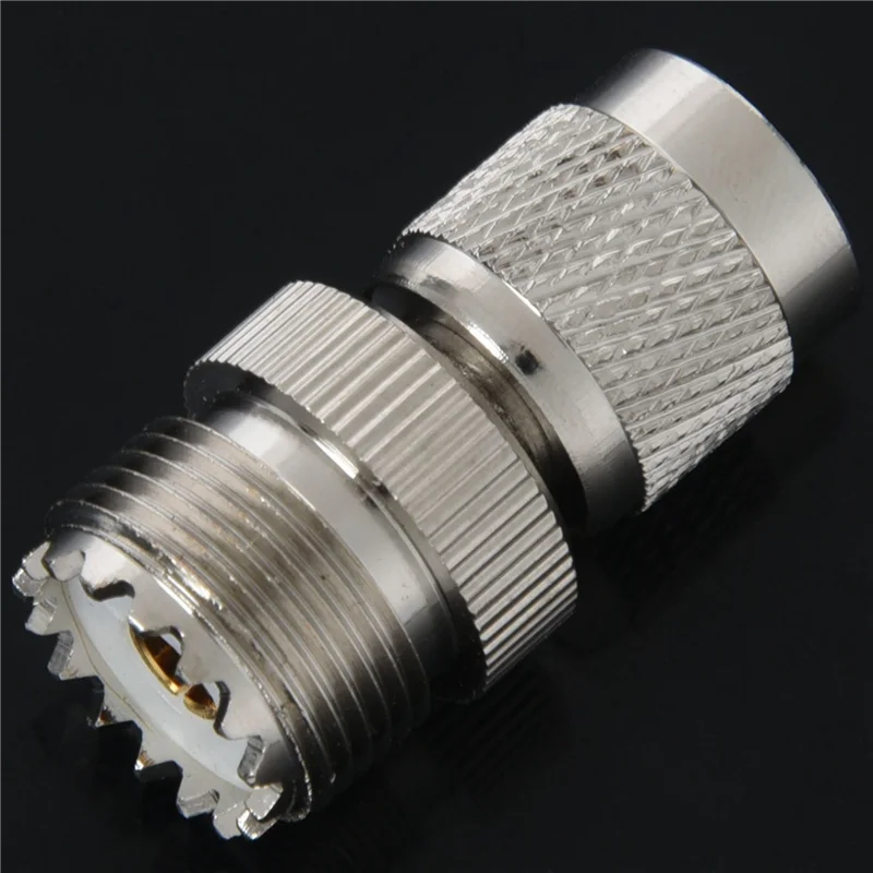 AS62 20X TNC ذكر إلى PL259 UHF موصل محول أنثى، فضي