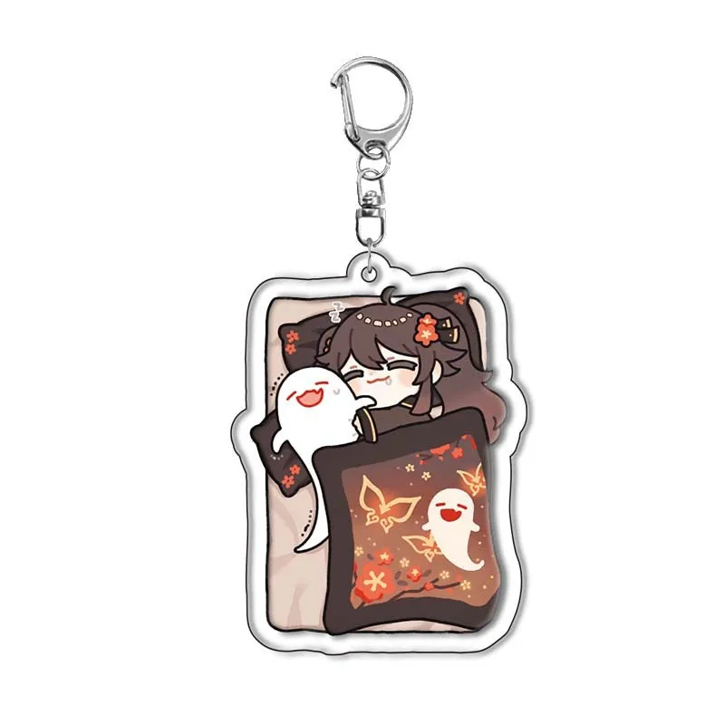 Genshin Impact Anime keychain Xiao Zhongli Venti Hu Tao Raiden Shogun Genshin Ganyu Yoimiya keyring Key Ring Anime Jewelry Gift