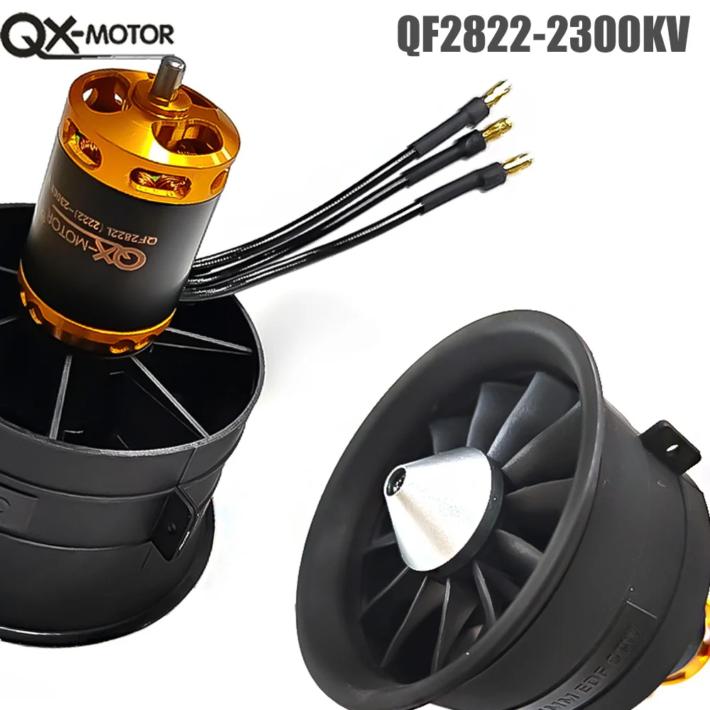 

QX-Motor QF2822 (2222) 2300KV 64mm EDF 12 Blades Ducted Fan CW CCW Brushless Motor For RC Airplane Drone Model Toy Parts