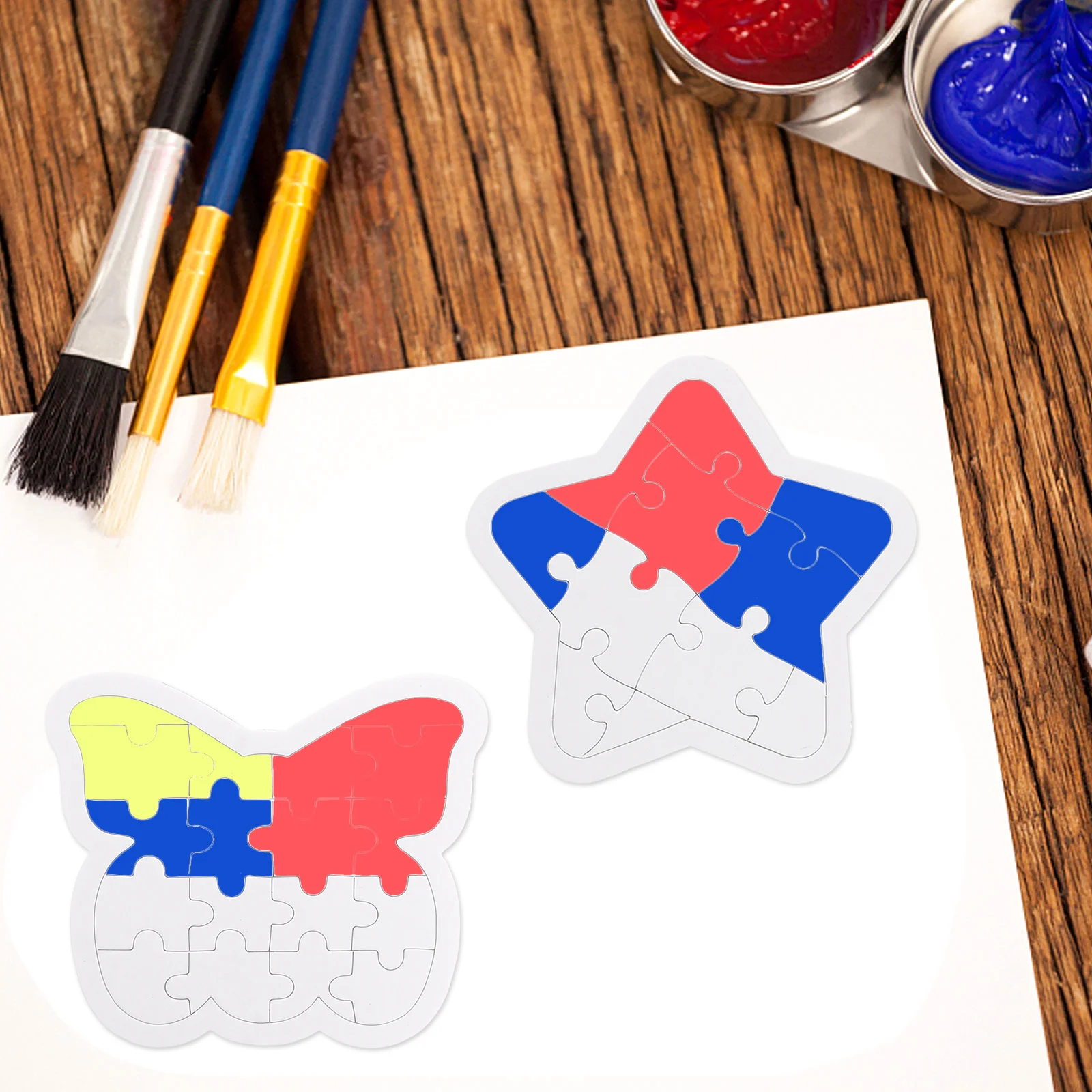 6 قطع من ألغاز الرسم الفارغة التي يمكنك صنعها بنفسك، ورق كرتوني للأطفال، حرفة تلوين ومشاريع فنية إبداعية، ألغاز فارغة ذاتية الصنع