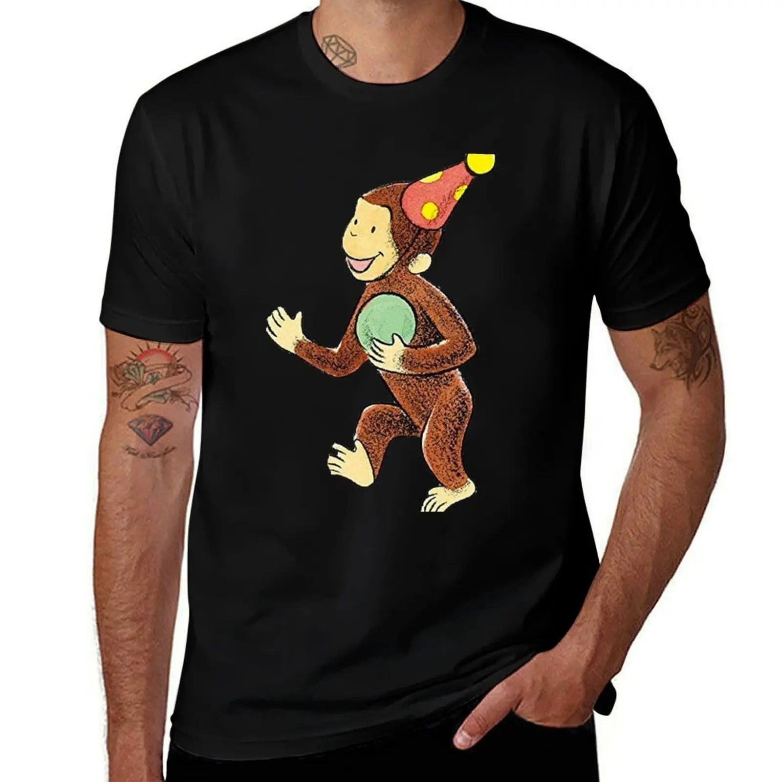 Curious George birthday T-Shirt Casual Daily Wear Short Sleeve Top