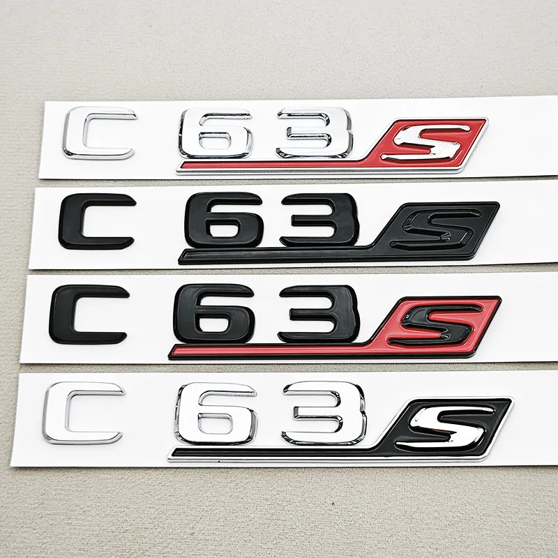 

New 3D ABS Car Styling Logo C63S Badge Sticker Rear Trunk Emblem Decals For Mercedes Benz AMG C63S Auto Tail Accessories