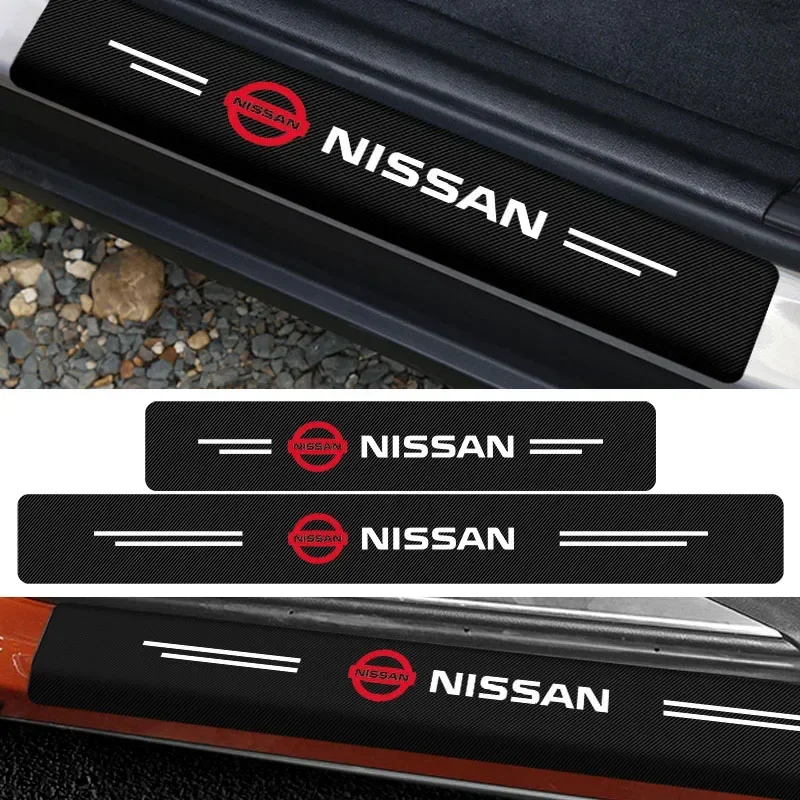 Auto Carbon Fiber Door Threshold Plate Protector Sticker For Nissan X Trail T32 Juke Qashqai J11 Almera for Subaru Forester Xv