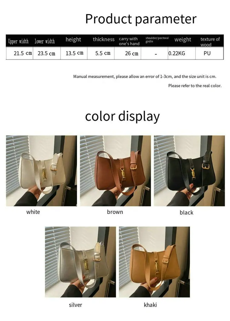 Classic Underarm Bags For Women Luxury Designer Handbags And Purses 2024 New In PU Vintage Lock Decoration Casual Small Shoulder