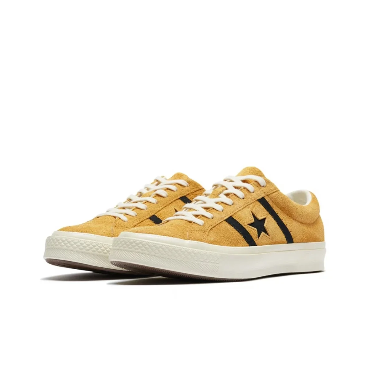 Converse One Star Men and Women Skateboarding Shoes Low-top Outdoor Breathable Lightweight Sneaker Yellow