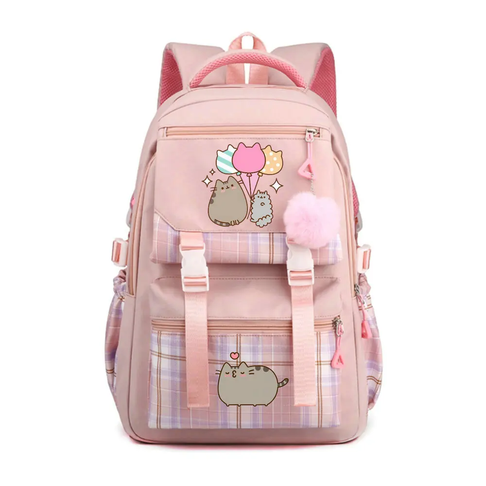 Fat Cat Student School Backpack Cartoon Kawaii Boys Girls Rucksacks College Mochila Teenager Casual Travel Bags