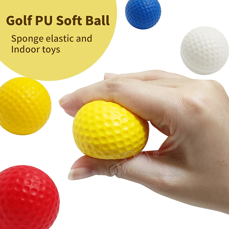 10pcs/lot Soft Indoor Practice PU Yellow Golf Balls Training Aid Drop Shipping Wholesale Gift for Golfers