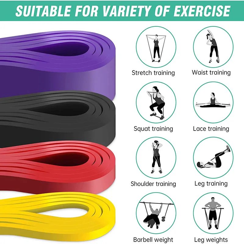 Gym Equipment Resistance Bands Elastic Fitness Bands Sport Exercise At Home Bodybuilding Rubber Leagues Portable Body Building