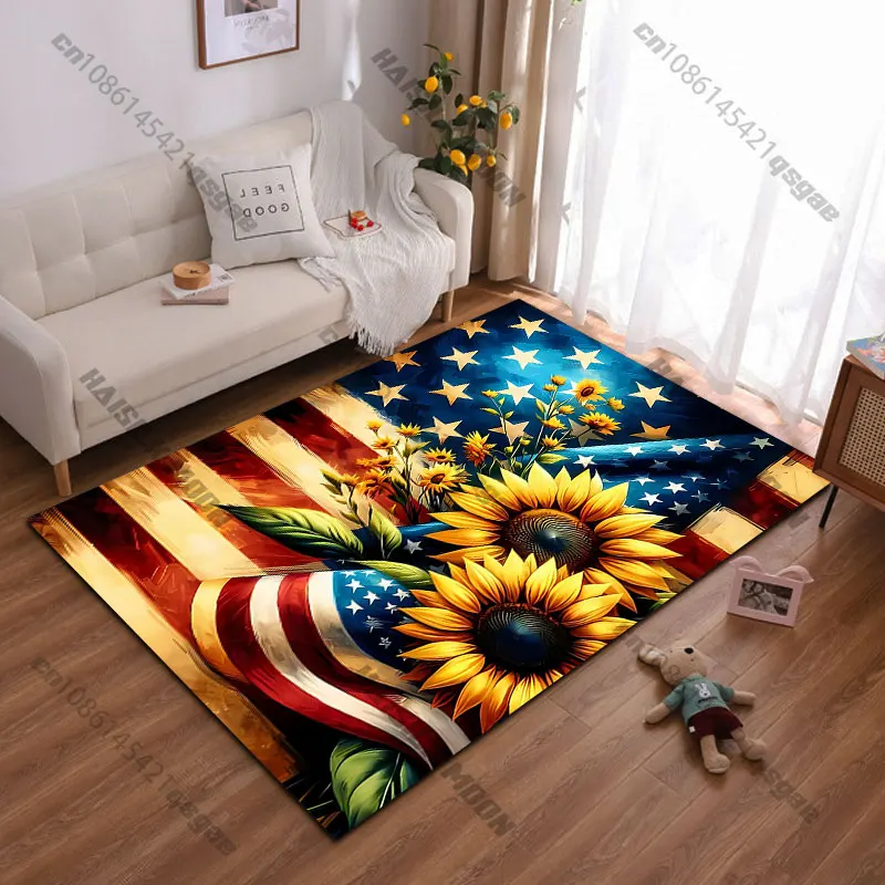 

Patriotism unity nature sunflowers carpet Yoga living room room decor children's crawling mat doormat area rug games mat