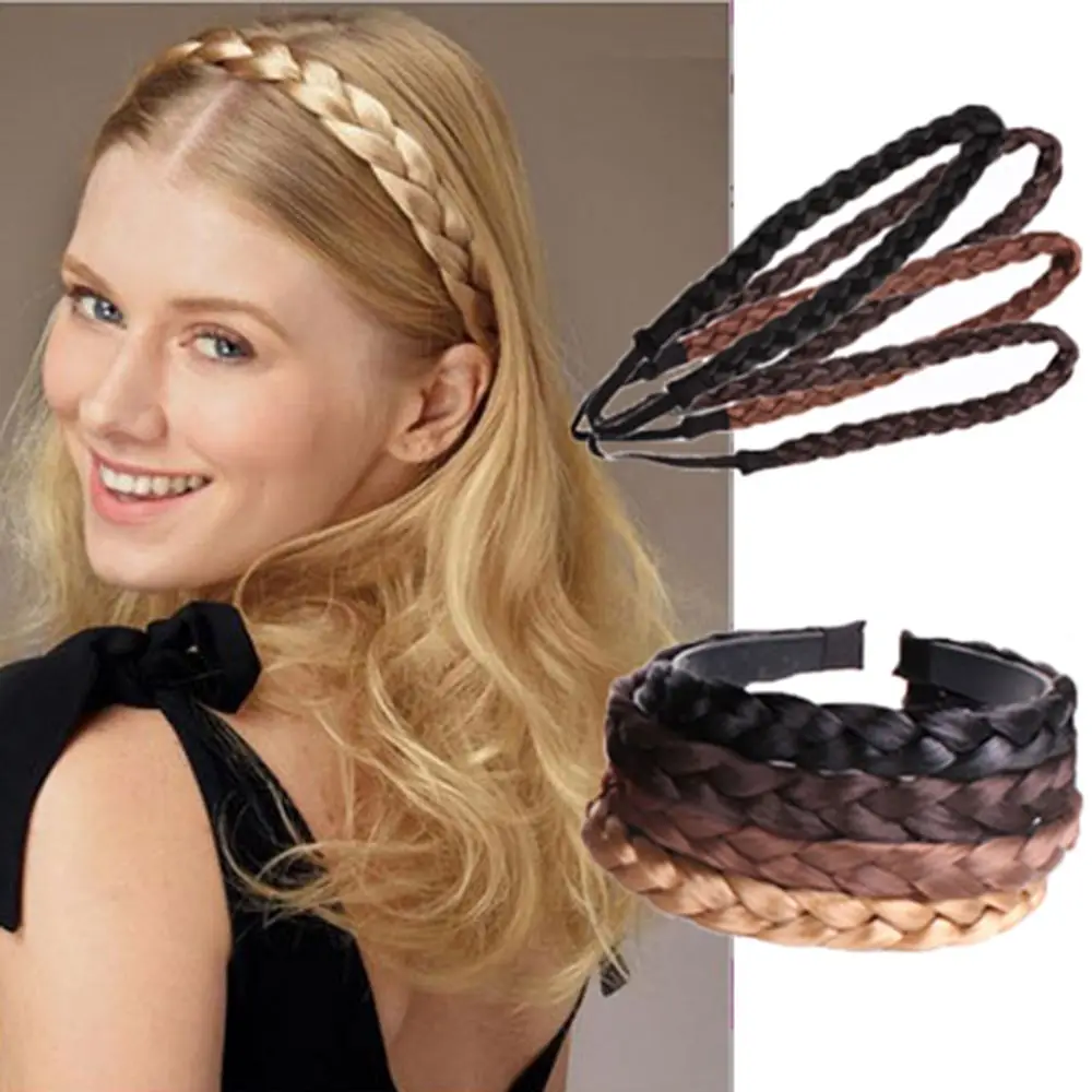 

Princess Girls Hair Accessories Elastic Women Headwear Twisted Wig Headband Synthetic Wig Hair Bands Braided Headband