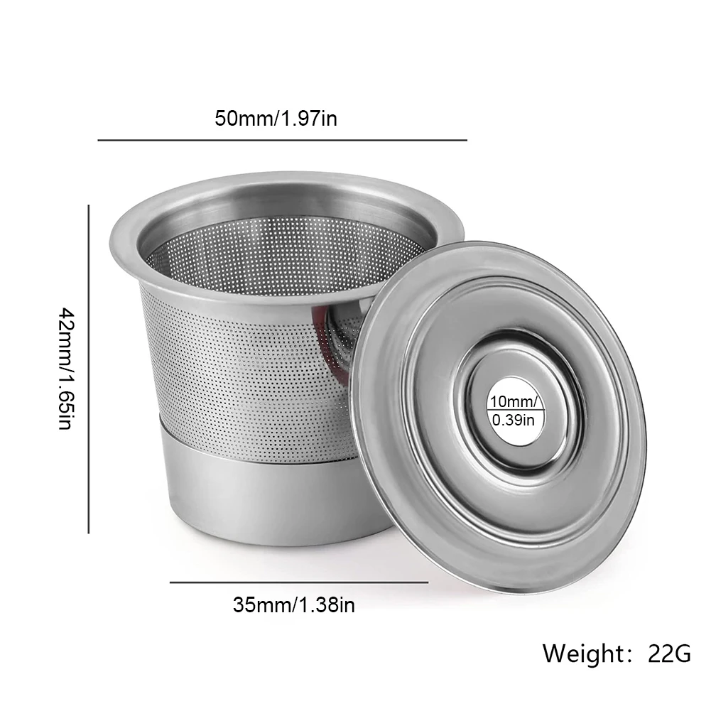 2Pcs K Cup Reusable Coffee Pods Stainless Steel Refillable - Reusable Coffee Filter for Keurig 1.0 Coffee Maker, Permanent