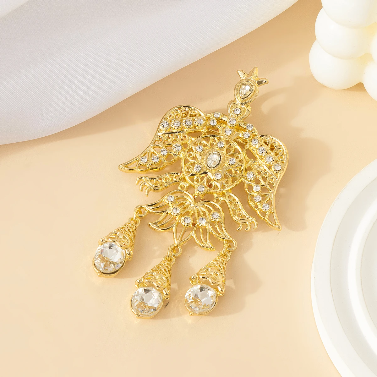 

Moroccan wedding corsage jewelry gift Brooch Jewelry Flower Shape Metal Gold plated