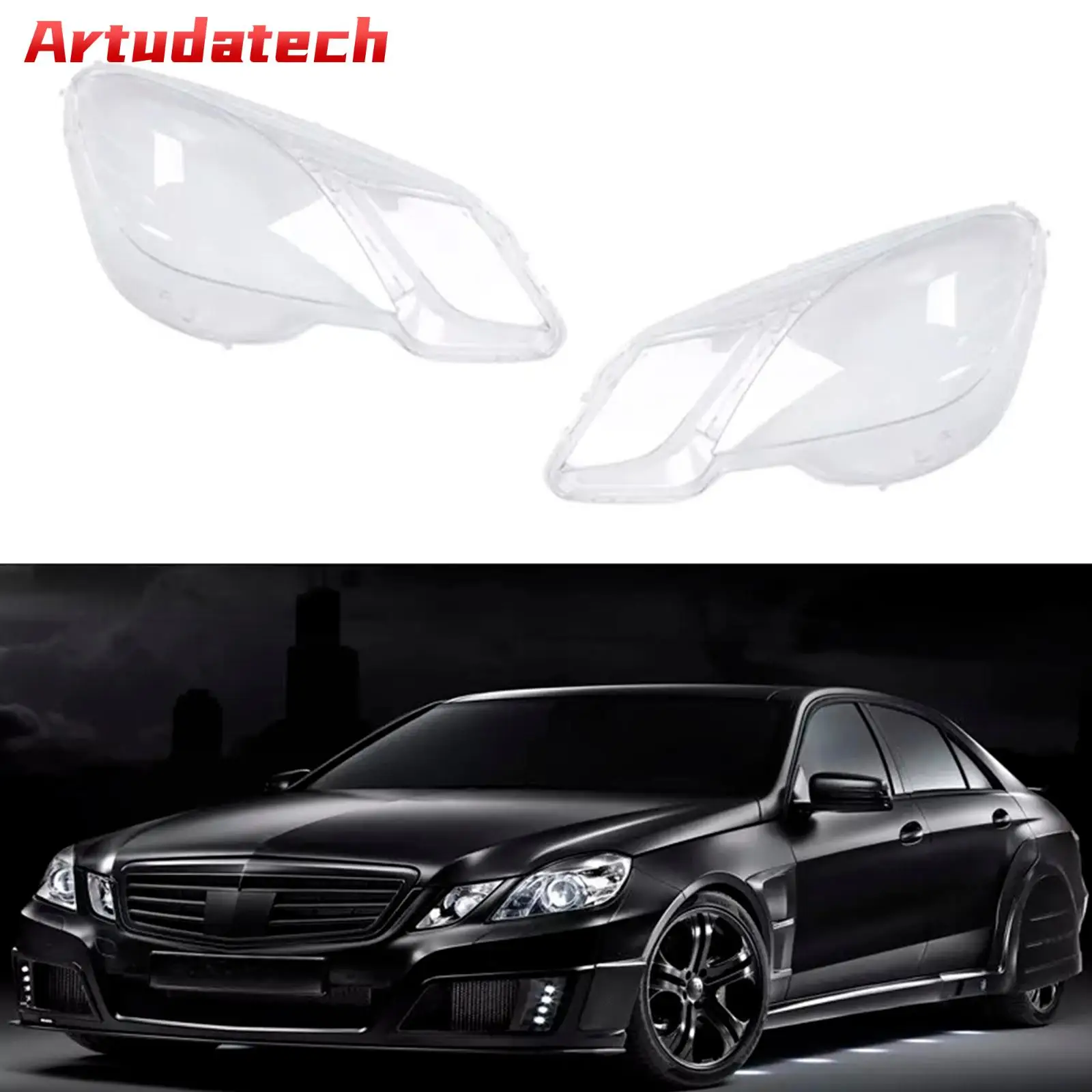 

Artudatech 2PCS Front Headlight Glass Clear Cover For Mercedes Benz E-Class W212 2009-2014 Car Accessories