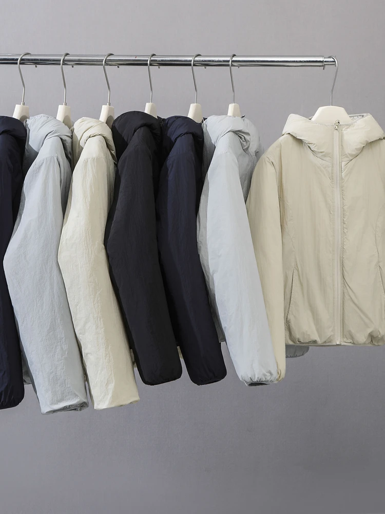 

Lightweight Outdoor Casual Hooded Cotton Jaet Men's Women's Double-Sided Wear Warm Faion Urban Sle Stand Fit Zipper ...