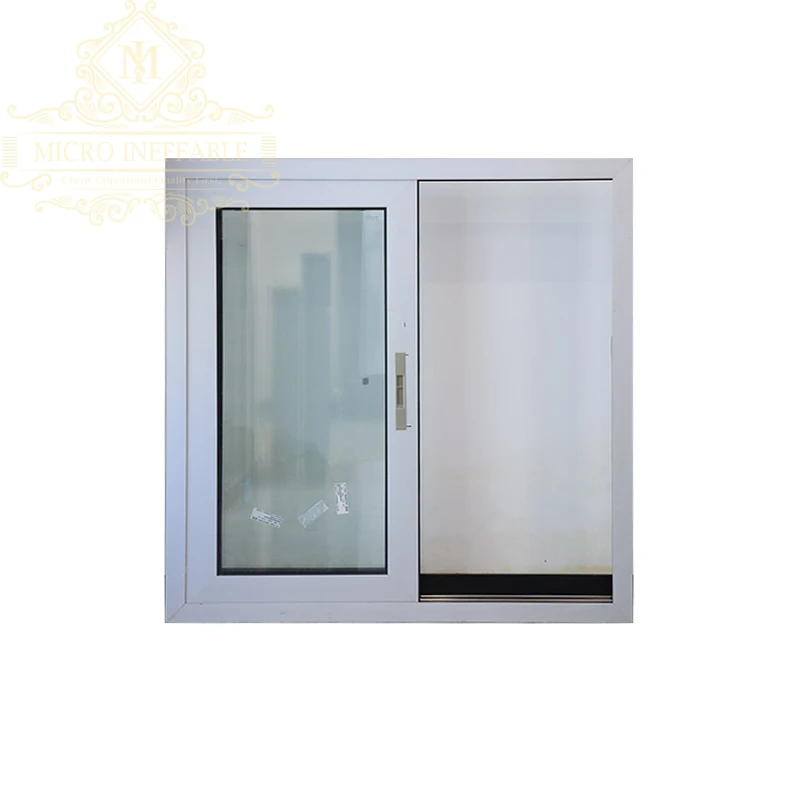 Alta qualità UPVC/PVC piccolo bianco doppio vetro Design semplice finestra scorrevole in alluminio/finestre a battente prezzo