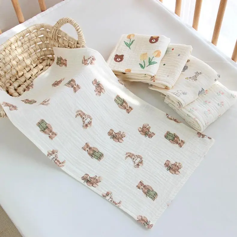 Cotton Muslin Baby Face Towel Long Burp Cloth for Newborn Kindergarten Hand Towels Infant Drooling Bibs Washcloth Baby Items image 2