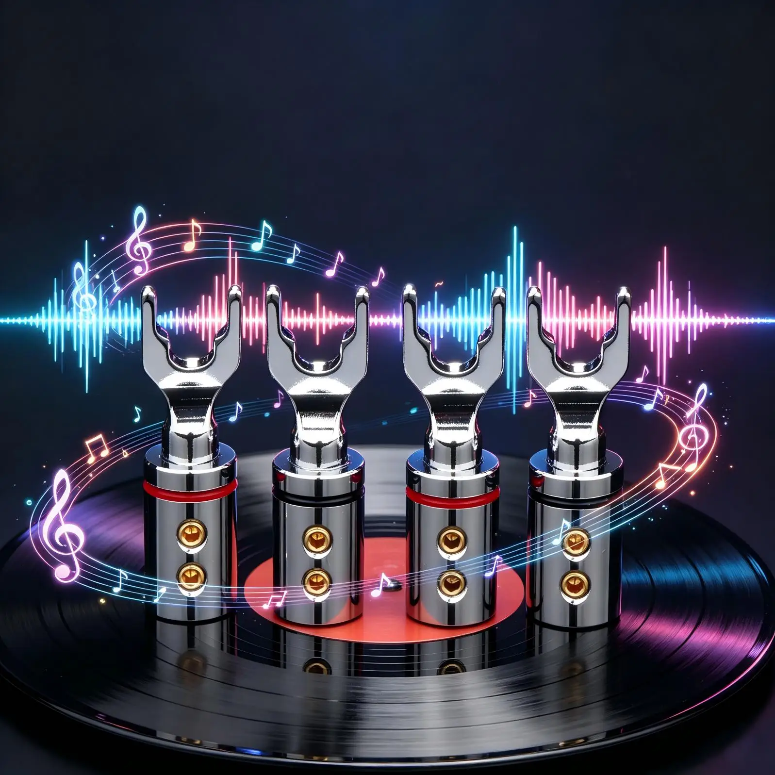 SY1506 Banana Y Spade Plug Connector Rhodium or Gold Plated Fork Plug HIFI Audio Speaker Banana Y-Type Plugs Adapter