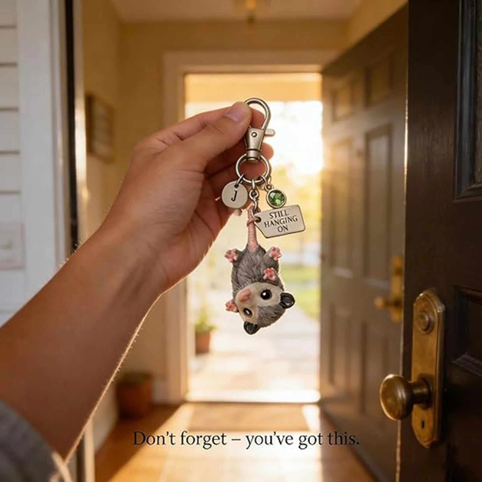 Hanging Pendant Accessories with Birthstone Charm Possum Car Charm with Emotions Card for Cool Dashboard Decorations