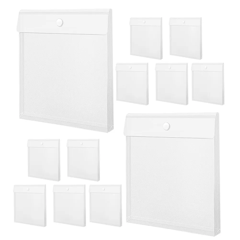 

12Pcs Transparent Craft Paper Storage Organizer Scrapbook Vinyl Photo File Bags Plastic Document Folder Paper Supplies