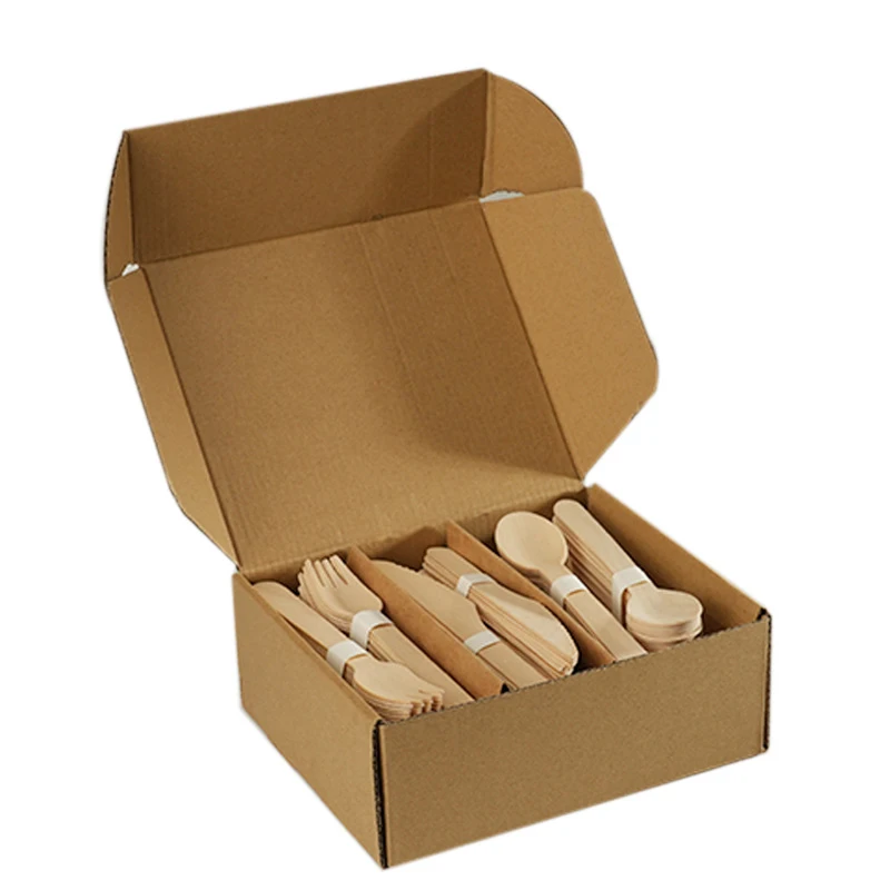 Juego de cubiertos desechables de madera para el hogar, vajilla de decoración para fiesta, postre, cucharas, cuchillos, tenedores, suministros para boda y cumpleaños, 216 piezas