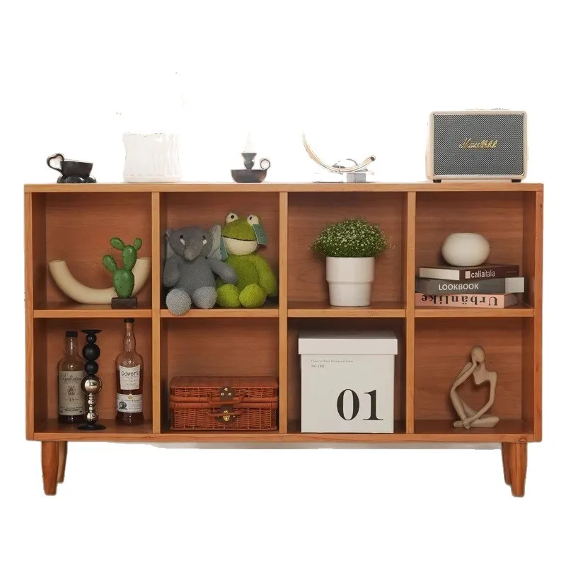 

Solid wood bookcase Floor-to-ceiling cabinet Locker Living room Home storage Locker Cherry wood lattice cabinet Bookshelf