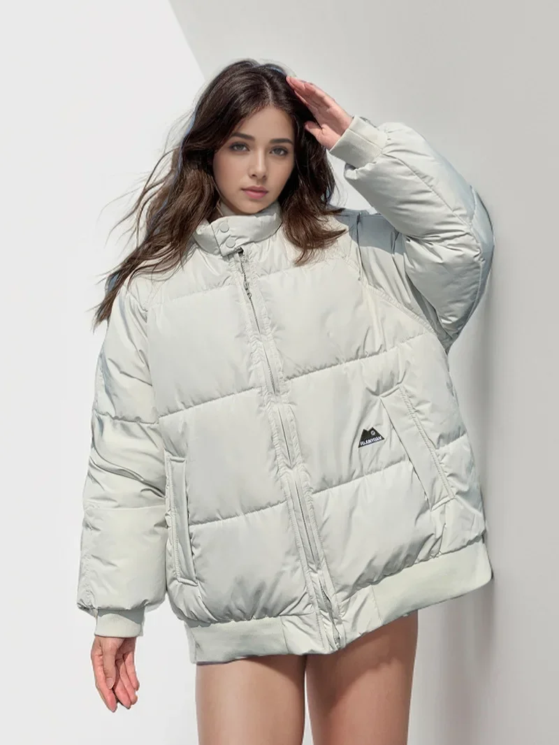 2024 Winter Women Casual Parkas Pockets Thick Warm Hooded Down Cotton Coat Female Loose Puffer Jackets Windproof Snow Overcoat