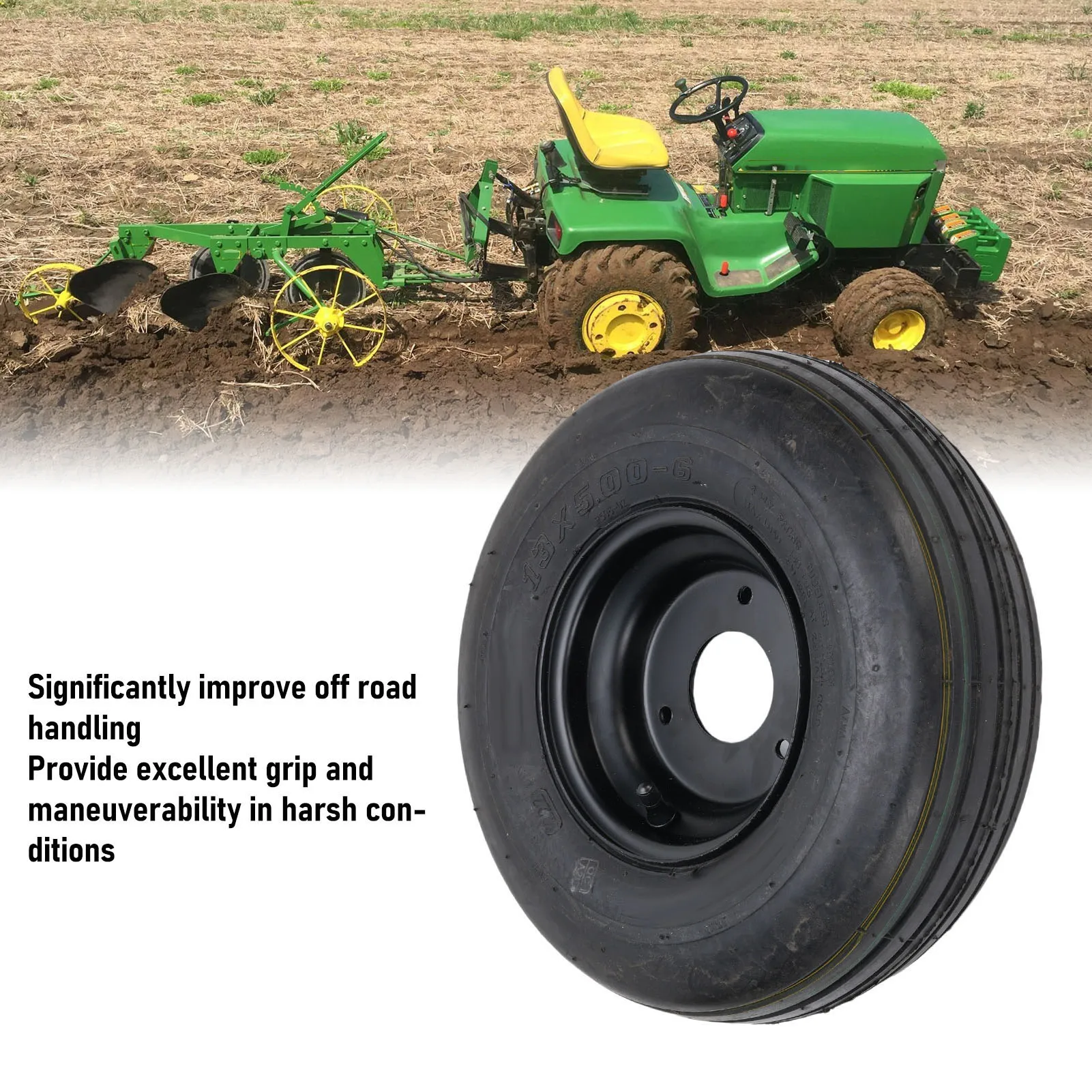 ATV Tire 6in ATV Tire ATV Tire 13x5.00-6 6in with Rim Non Slip for ATV UTV Quad Off Road Vehicle Go Kart Mini Bike Field Mower