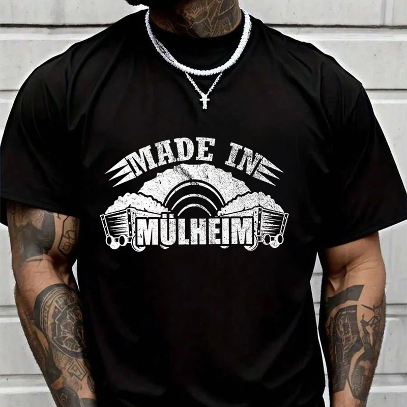Made In Muelheim Creative Print T Shirt Summer Short-sleeved Casual Tee Men Women Streetwear Loose T-shirt