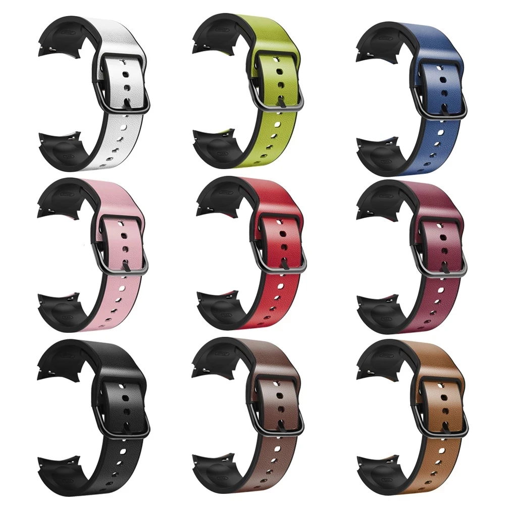 

Silicone Leather Wristband 20mm For Samsung Galaxy Watch5 Pro/Watch5/4 44 40mm Bracelet Watch4 Classic 42 46mm Smart Watch Strap