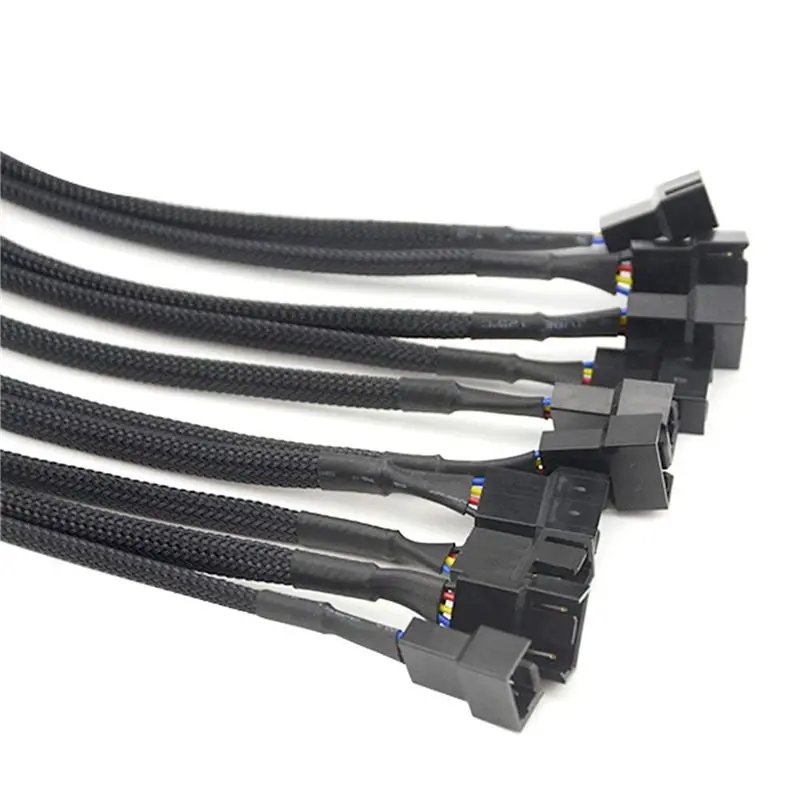 ABRI-40PCS 4 Pin PWM Fan Extension Power Cable Connector Case Male To Female Extending Cables Compatible With 4 Pin/3 Pin Fan