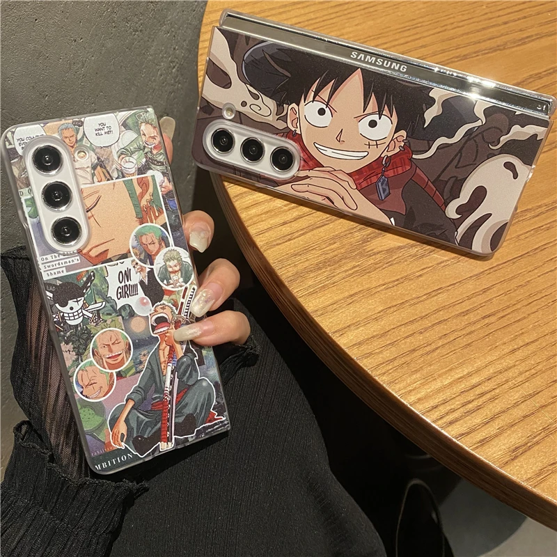 

Anime Korean Style One Piece Luffy Zoro For Samsung Galaxy Z Fold 3 4 5 Flip 3 4 5Cover Phone Case Toy Gift