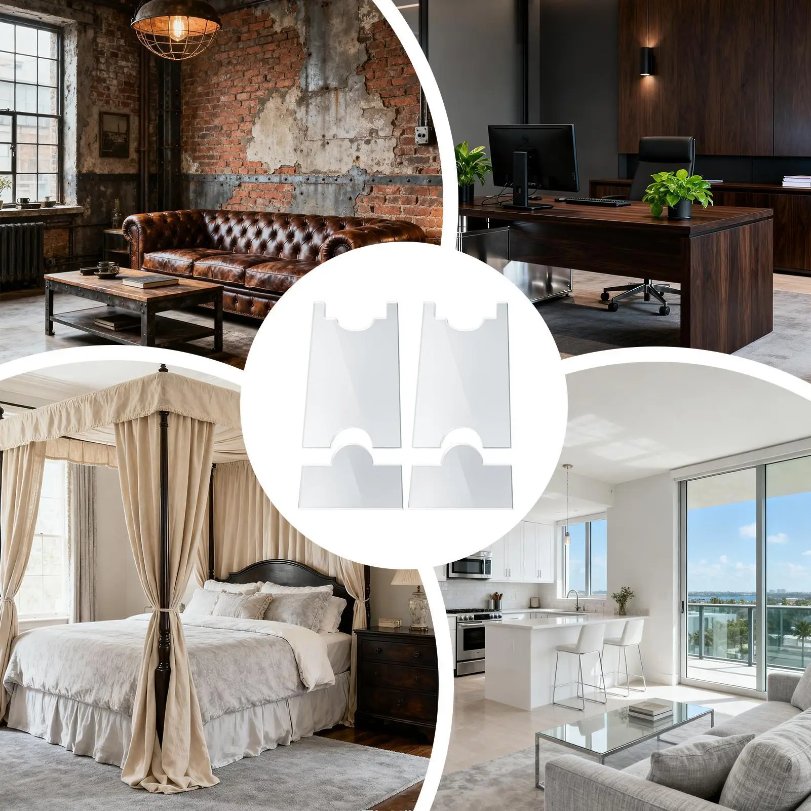 

Couch Wall Spacer Non-Slip Clear Scratch-Proof Adjustable Under Bed Blocker Furniture Protector For Safety Protection Enhanced