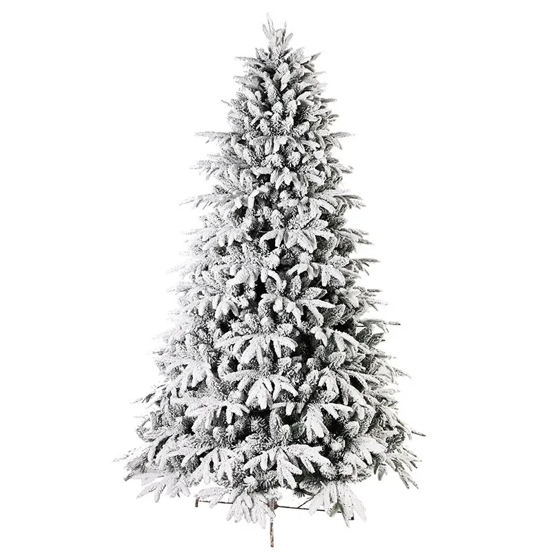 PE Mixed Encryption Flocked White Christmas Tree Large Supermarket Outdoor Christmas Simulation Tree