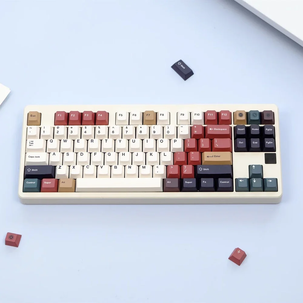 129 Keys/set  Retro Mixed Lights Keycaps Cherry Profile PBT Dye Subb Lightproof Keycap For 61 68 75 84 87 96 98 104 108