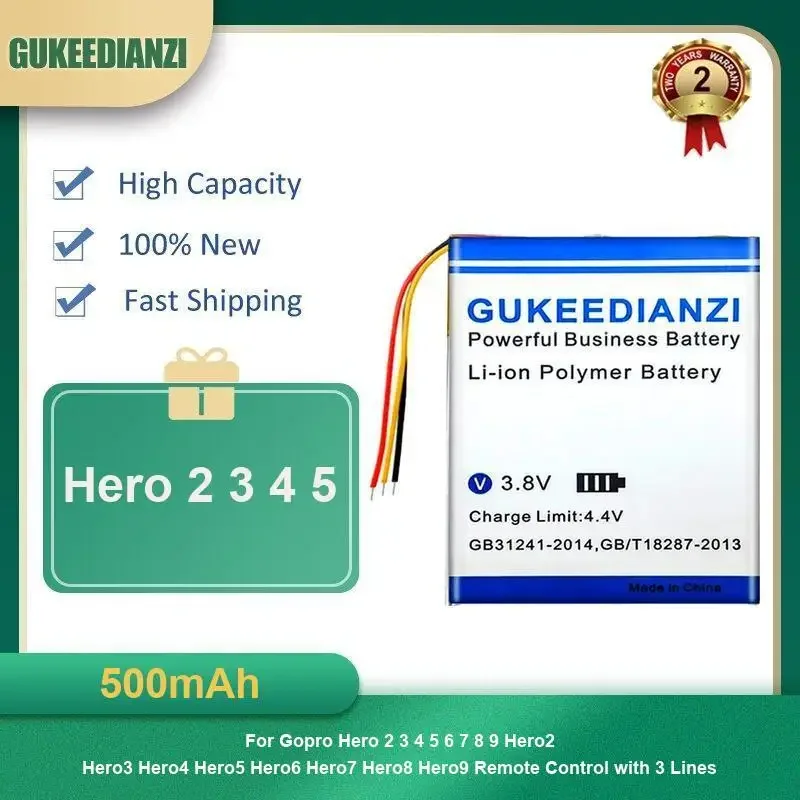 Аккумулятор для камеры Gopro Hero 2 3+ 4 5 6 7 8 9 10 11 12 Hero+ HWBL 1 Plus PR-062334 CHDHA-301 AHDBT-401 AHDBT-501 Фото №4
