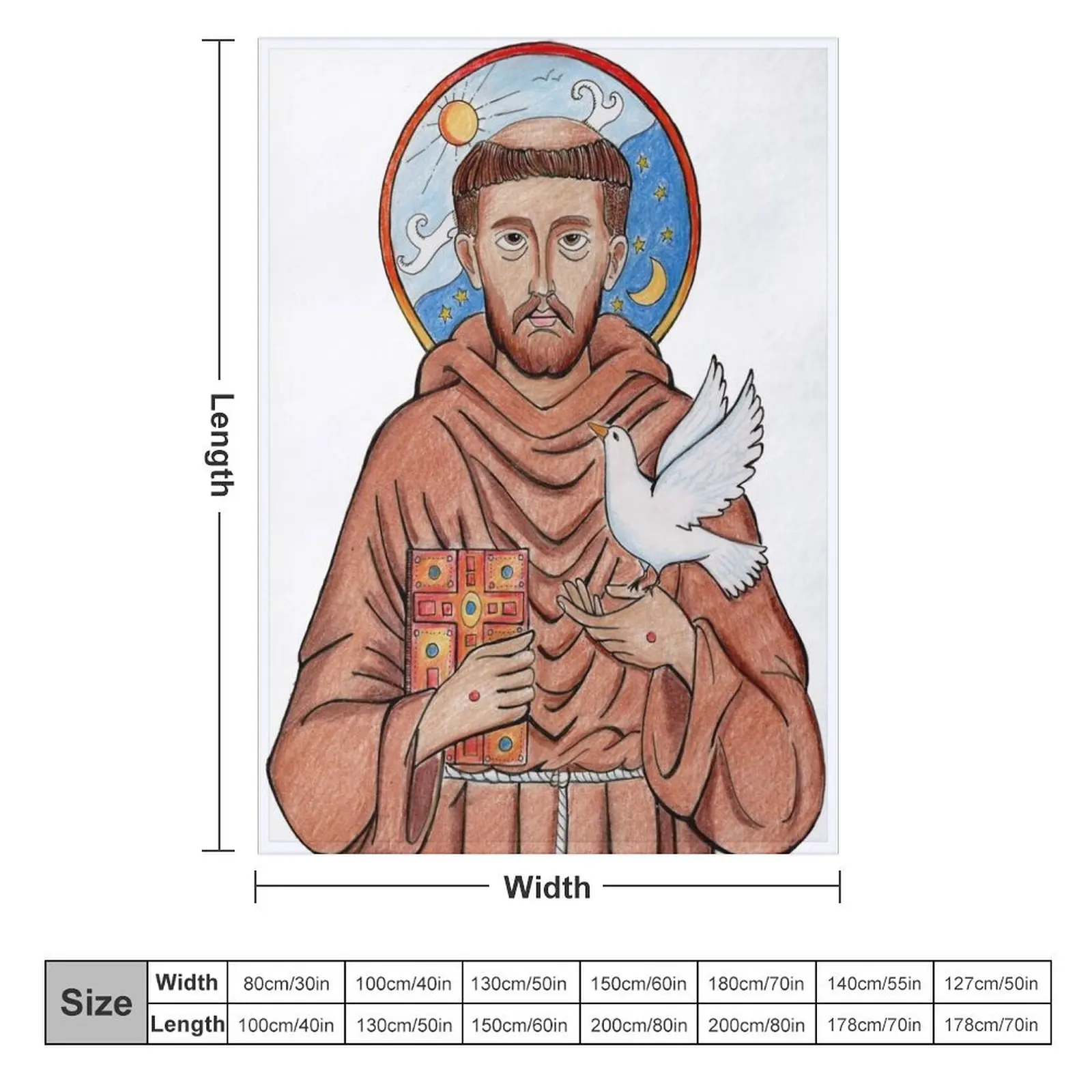 Saint Francis of Assisi Throw Blanket Thins Winter beds Cute Soft Blankets