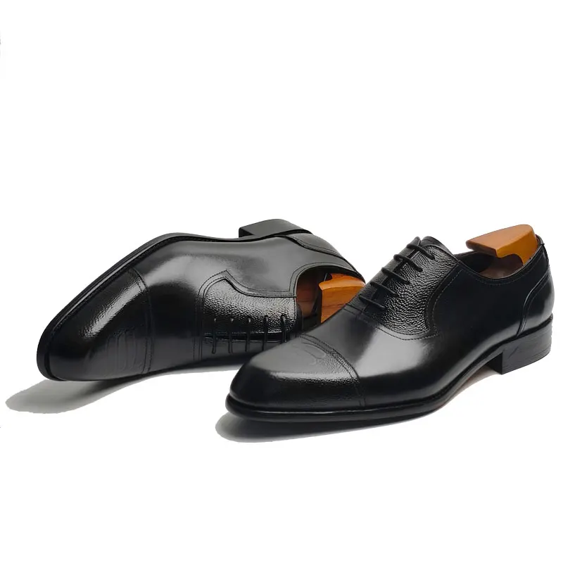 High Grade Handmade Men's Leather Shoes Lace Up Wedding Business Office Dress Oxfords Shoe Genuine Leather Shoe Man Fast Deliver