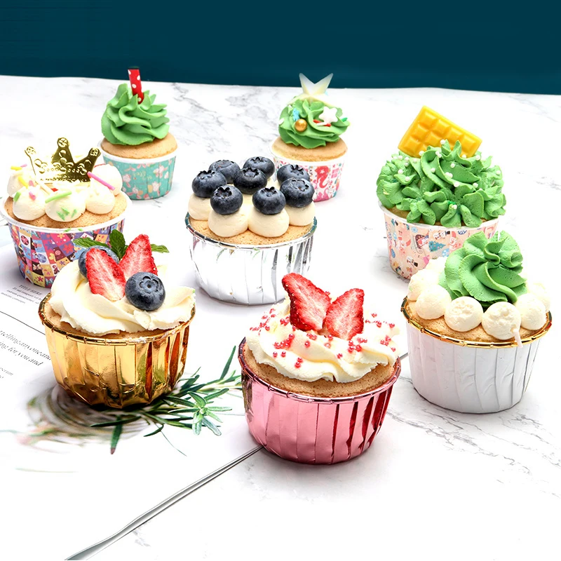 

Mini Nut Cups Foiled gold Muffin Cupcake Liner Cake Wrappers Baking Cup Tray Case Cake Paper Cups Pastry Tools Party Supplies