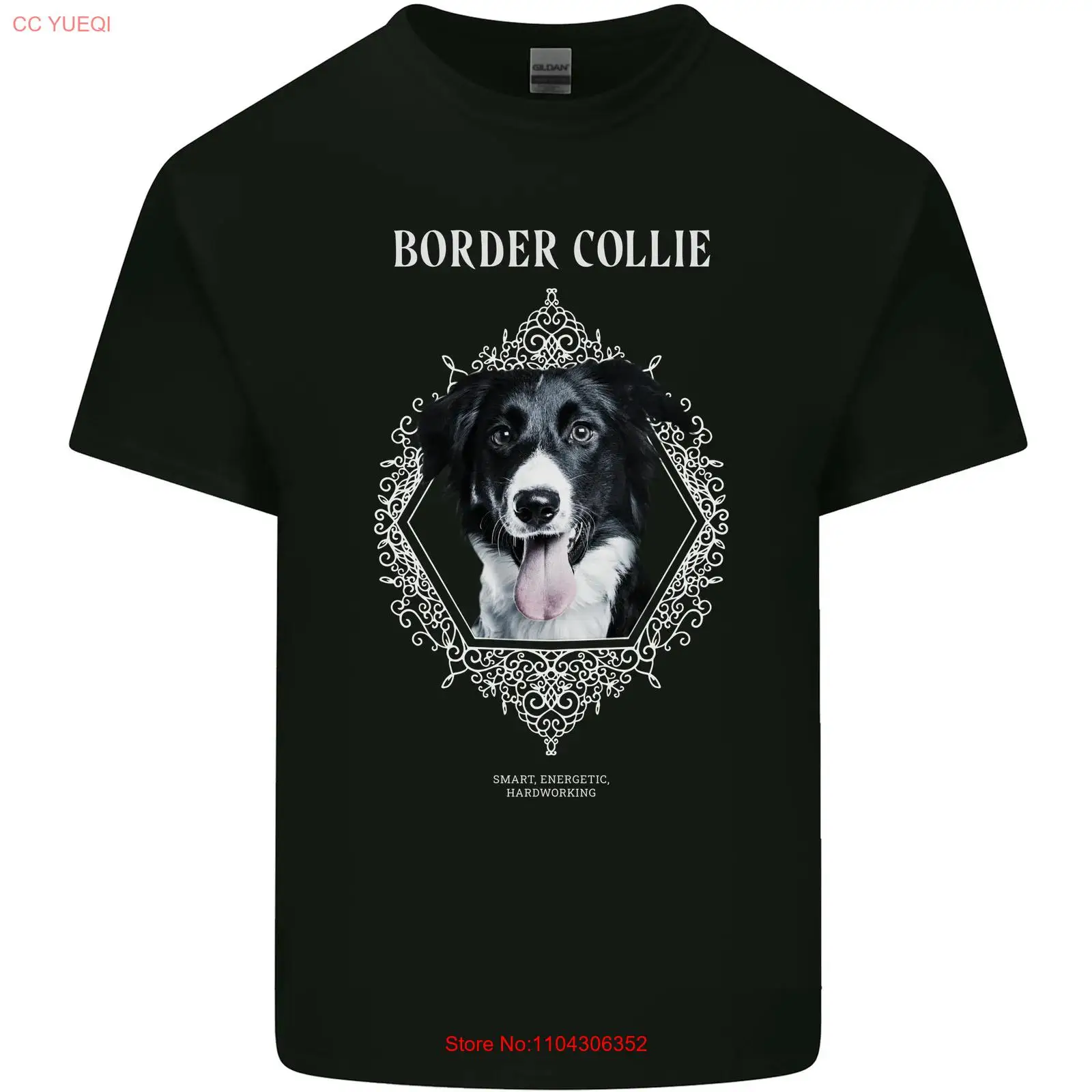 A Men's Cotton Border Collie Decorative T-Shirt