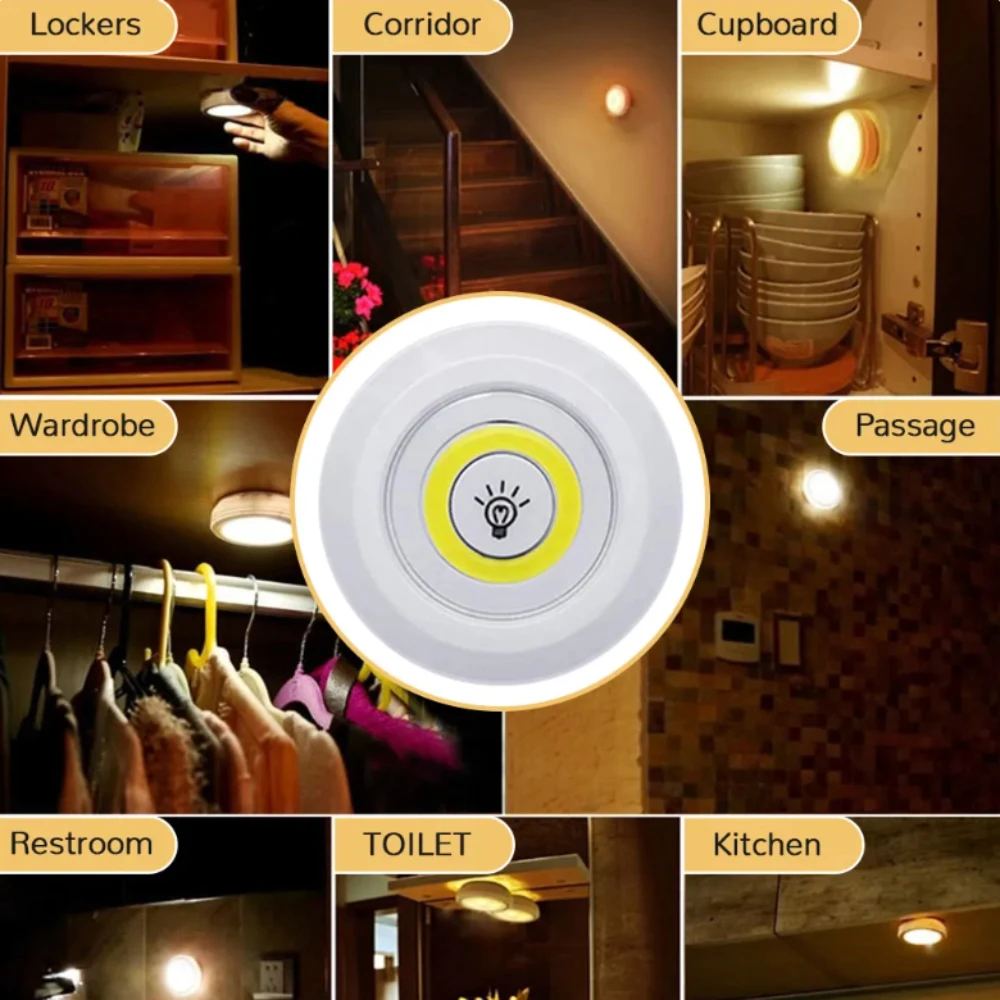 Under Cabinet Light LED Closets Lights Wardrobe Bathroom Lighting with Remote Control Battery Operated Night Lamp