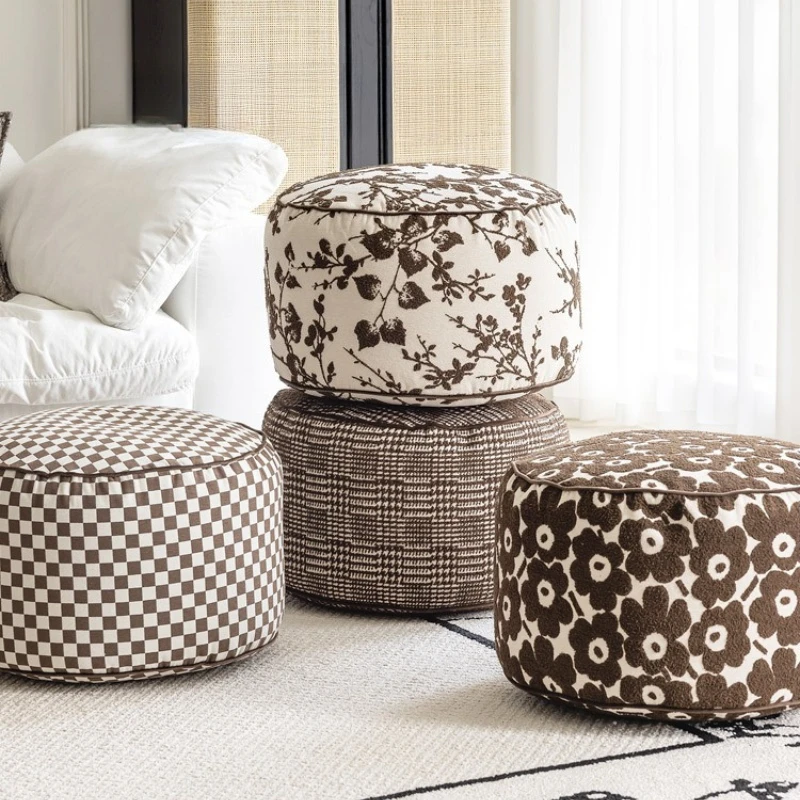 Mid-Century Floor Cushion, Breathable Meditation Pouf for Living Room, Soft Round Seat Pad for Sofa, Aesthetic Home Decor Accent