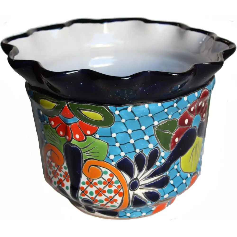 ine Crats Imports Indo/OutdoDuero Mexican ColTalavera Ceic Garden Pot