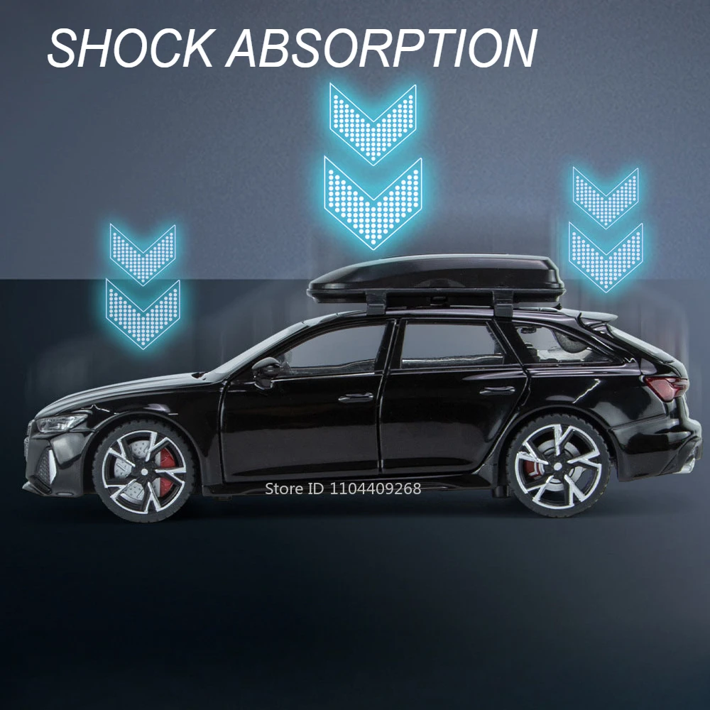 1:32 스케일 RS6 RS7 자동차 모형 장난감 합금 다이캐스트 도어 개폐 시뮬레이션 사운드 라이트 풀백 차량 모형 장식품 소년 선물