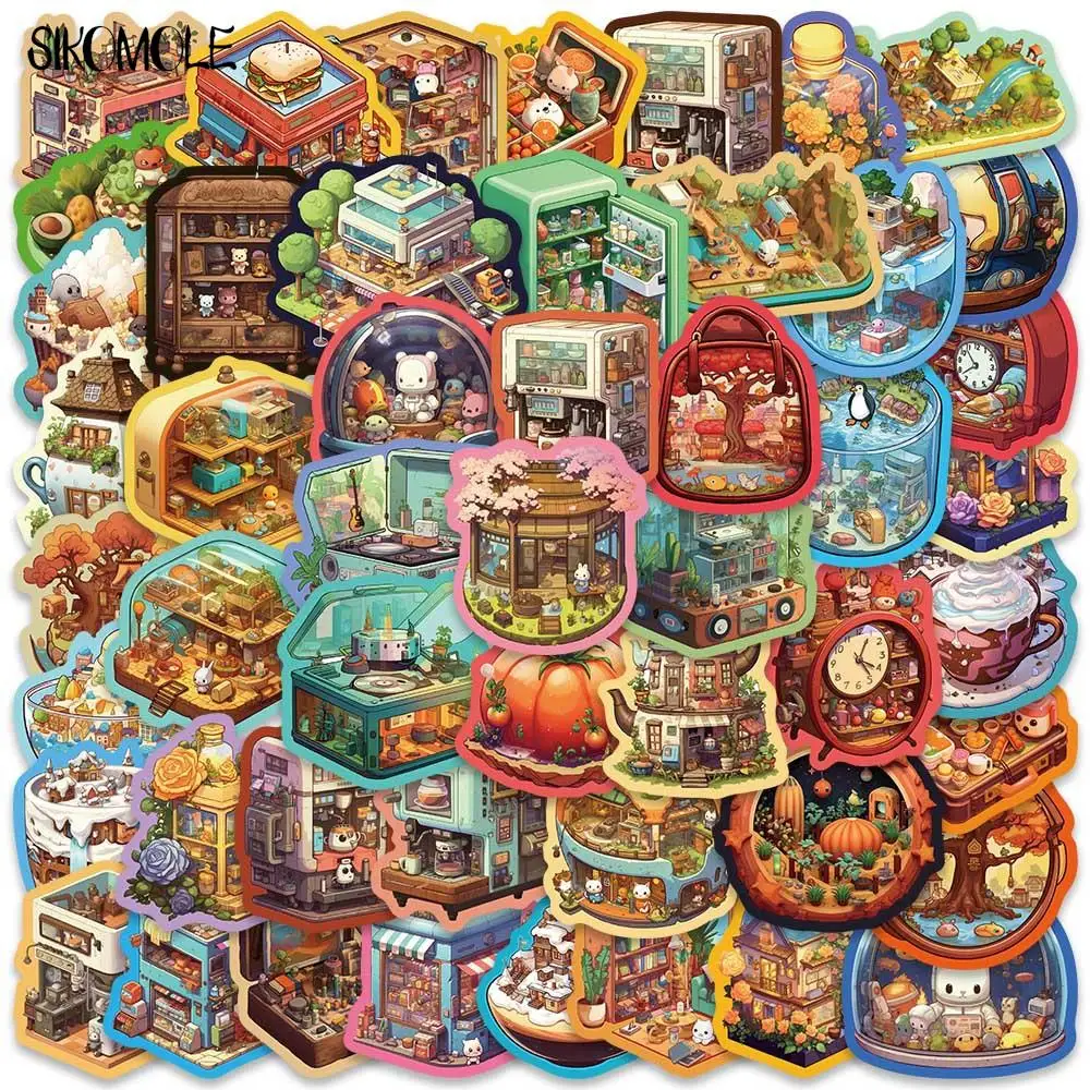 10/30/50PCS Cartoon Glow World Little Living Home Stickers Kawaii DIY Travel Luggage Guitar Fridge Laptop Graffiti Sticker Kids